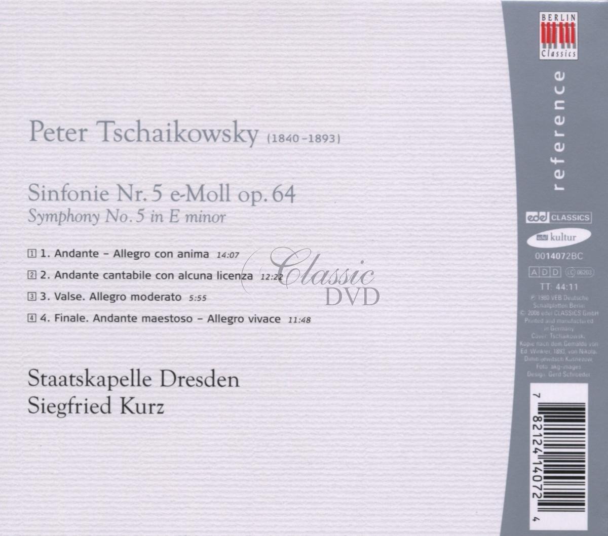 TCHAIKOVSKY Symphony 5 / Siegfried Kurz, Staatskapelle Dresden (CD)