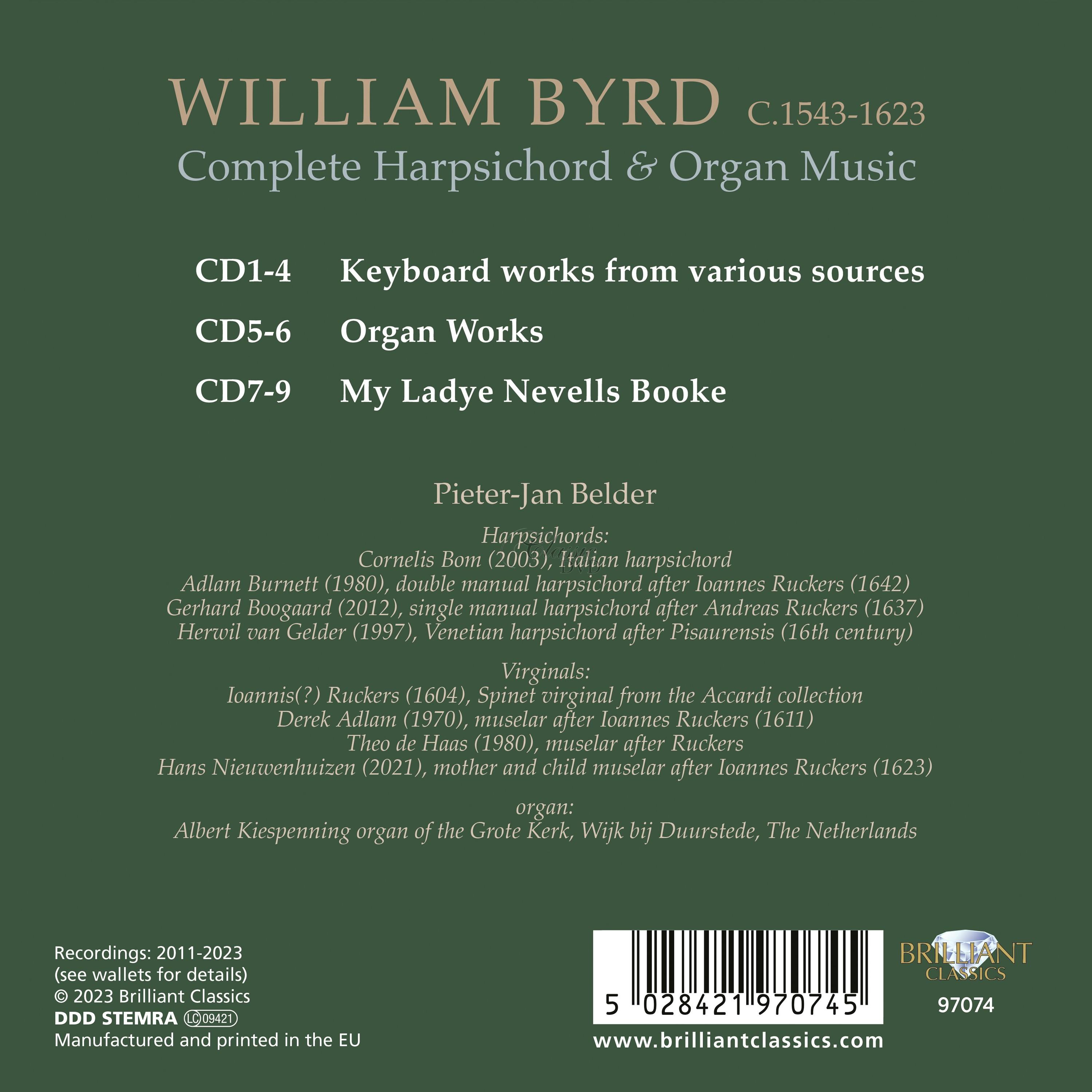 WILLIAM BYRD Complete Harpsichord and Organ Music (9CD)