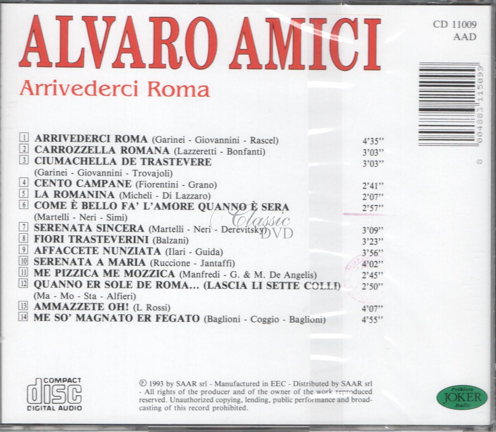 ALVARO AMICI Arrivederci Roma (CD)