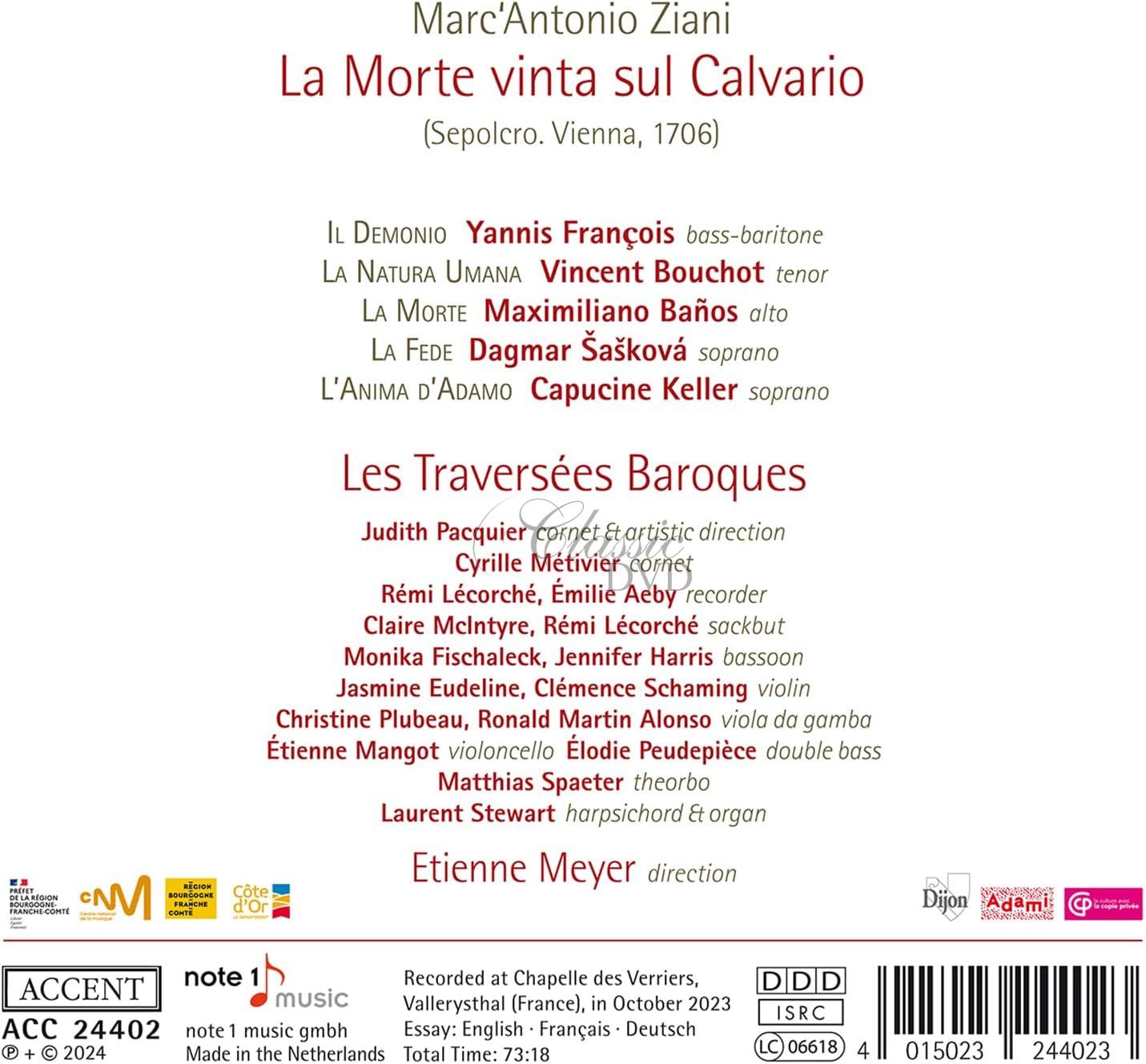 Marc'Antonio Ziani: La Mort vinta sul Calvario (Wien, 1706) (CD)