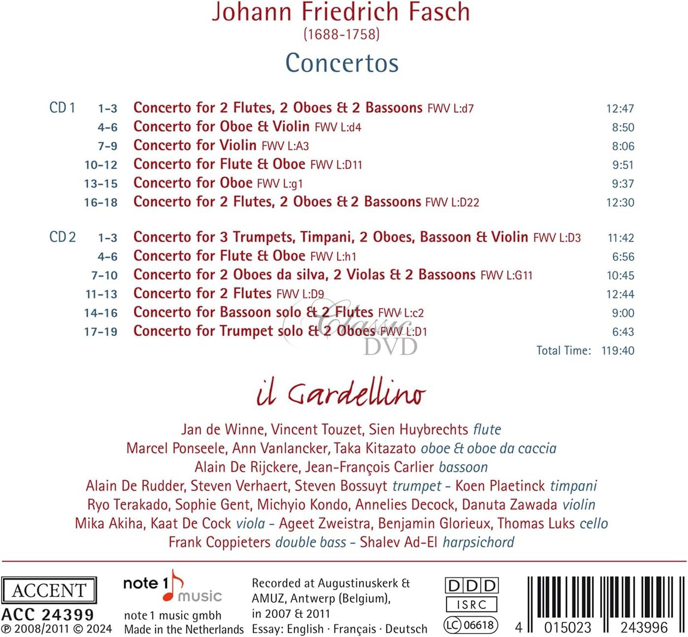 Johann Friedrich Fasch: Concertos (2CD)