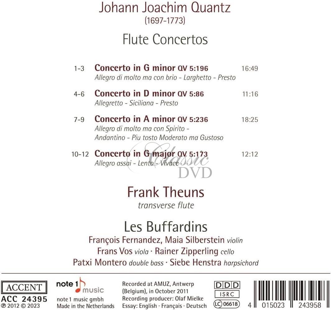 Johann Joachim Quantz: Flute Concertos 5:86; QV 5:173; QV 5:196 and QV 5:236 (CD)