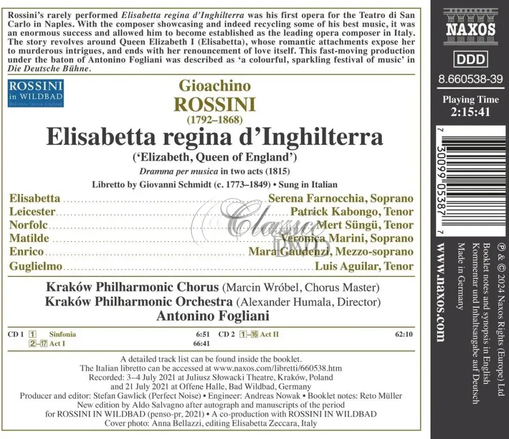 Gioacchino Rossini: Elisabetta, regina d'Inghilterra opera (2CD)