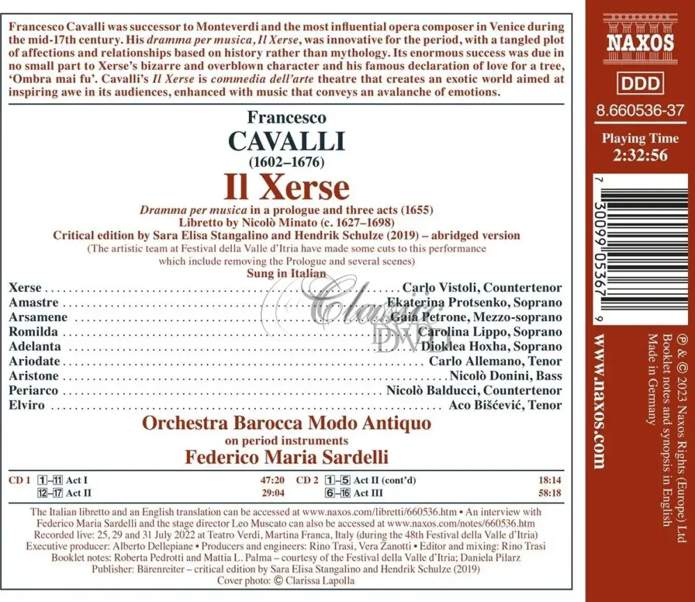 Francesco Cavalli: Il Xerse opera (2CD)