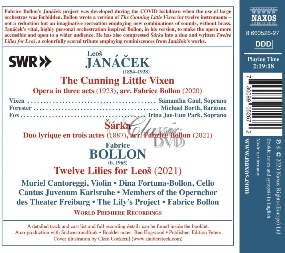 JANÁČEK, L.: Cunning Little Vixen / Příhody Lišky Bystroušky chamber version, arr. Bollon (2CD)