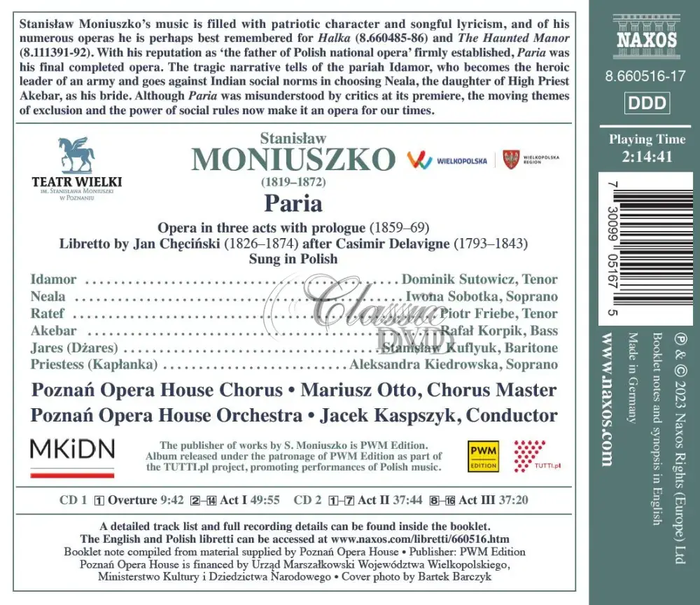 Stanislaw Moniuszko: Paria opera (2CD)