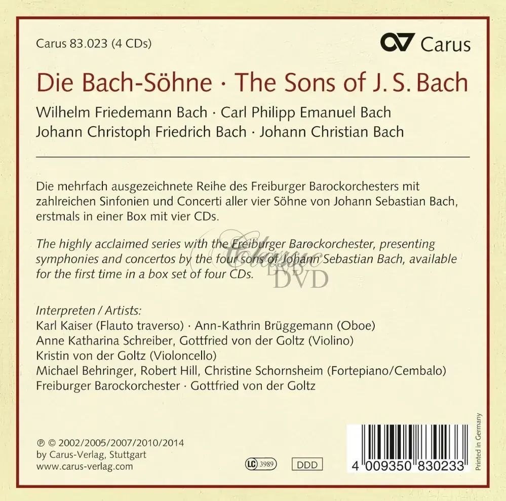 Bach: The Sons of J.S. Bach (4CD)