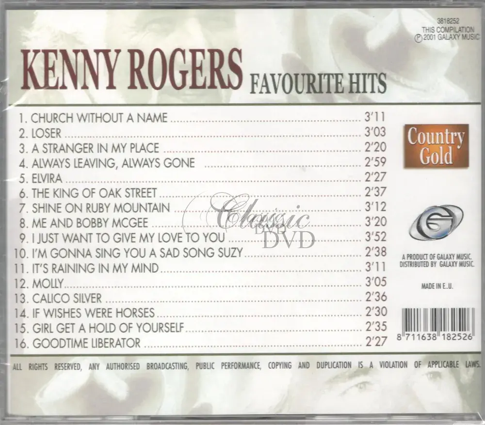 KENNY ROGERS Favourite Hits (CD)