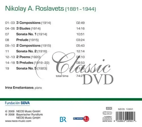 Nikolay Roslavets - Works for piano (CD)