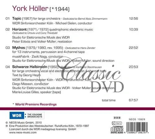 York Höller: Topic - Horizont - Mythos - Schwarze Halbinseln (CD)