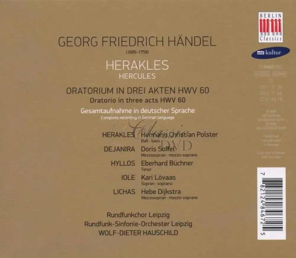Händel: Herakles / Hercules HWV 60 oratorium (3CD)