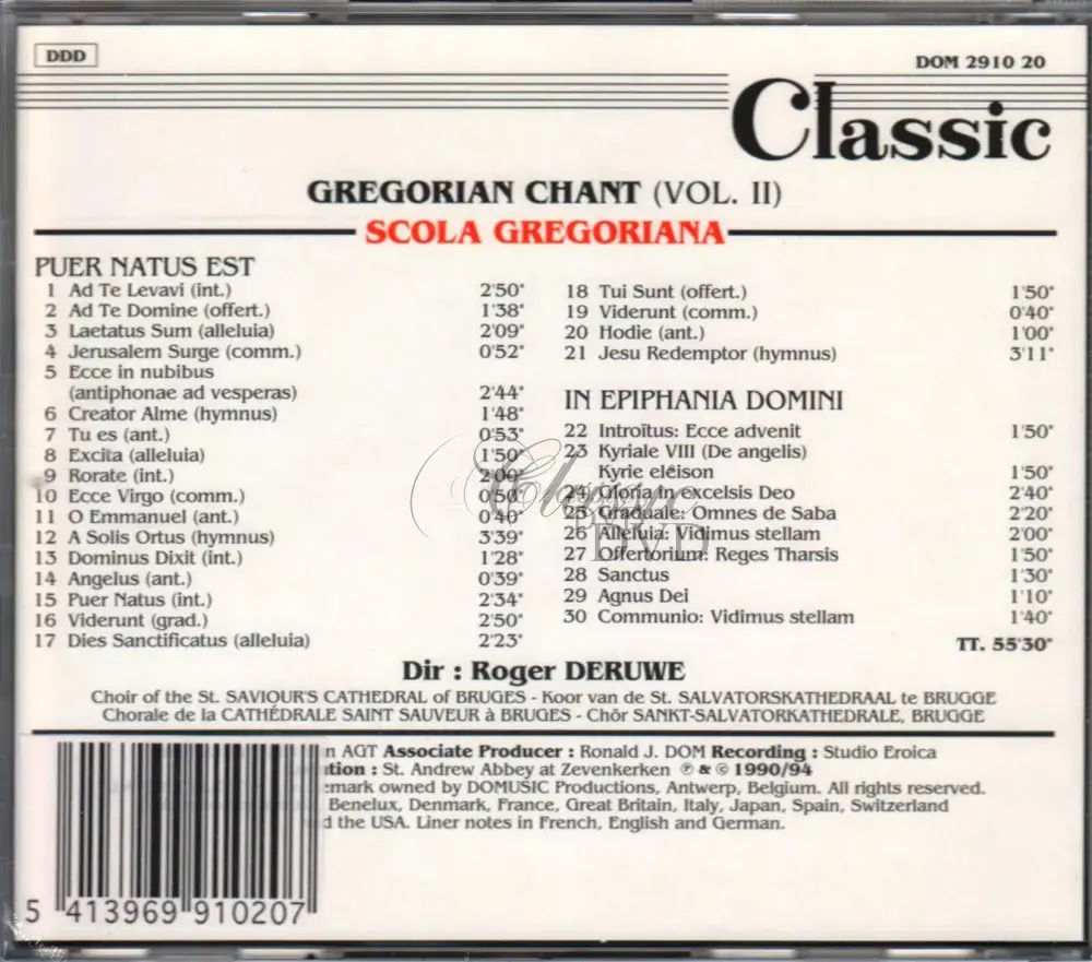 PUER NATUS EST - GREGORIAN CHANTS FOR THE ADVENT (CD)