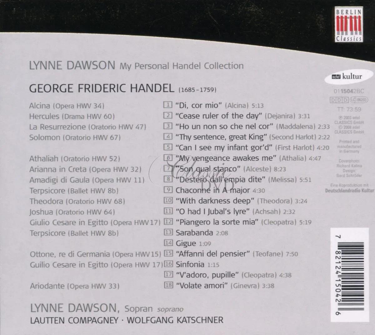 Lynne Dawson - My Personal Handel Collection (CD)