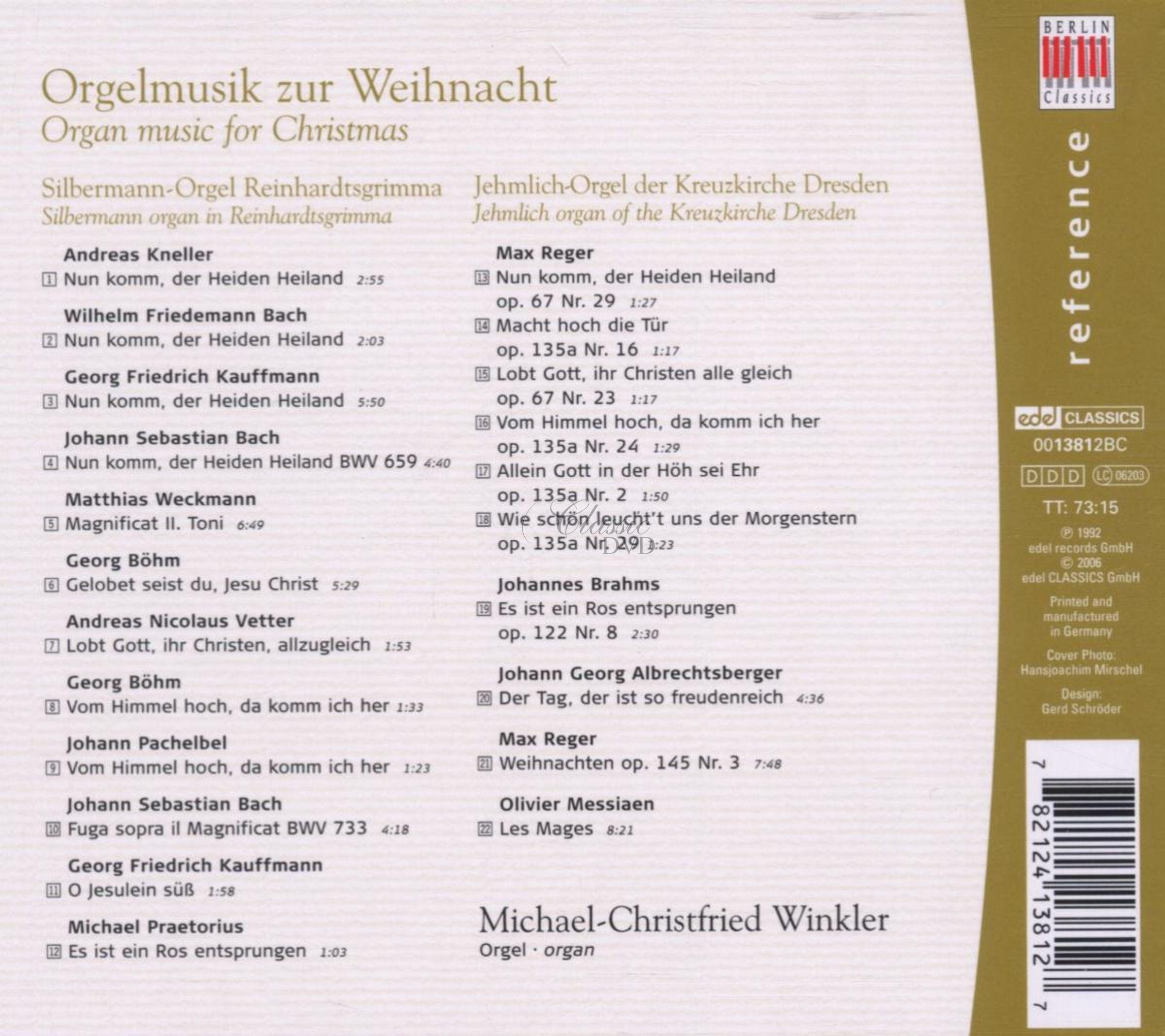 Organ Music For Christmas - Michael-Christfried Winkler (CD)