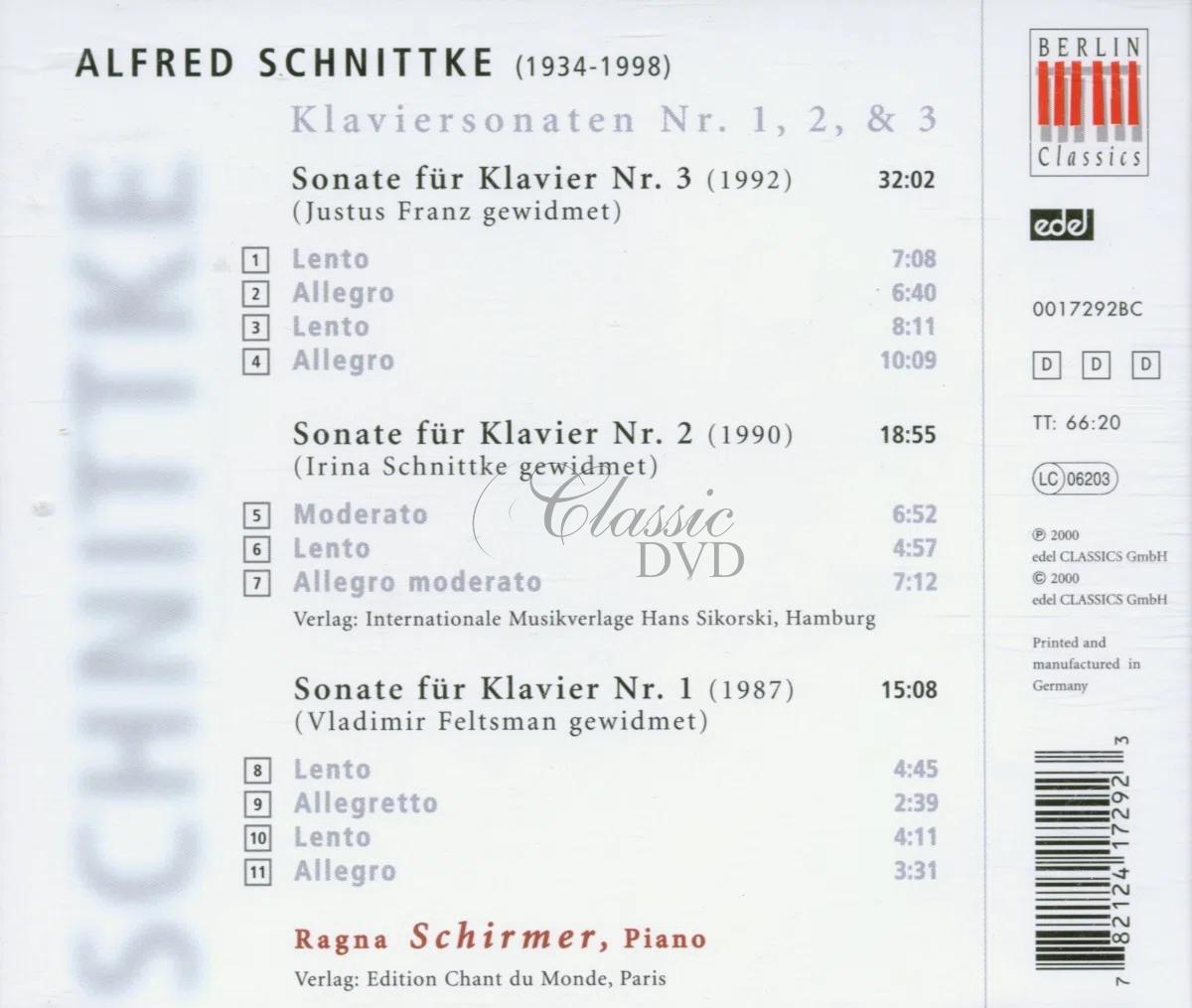 Alfred Schnittke: Piano Sonatas Nr.1-3 (CD)
