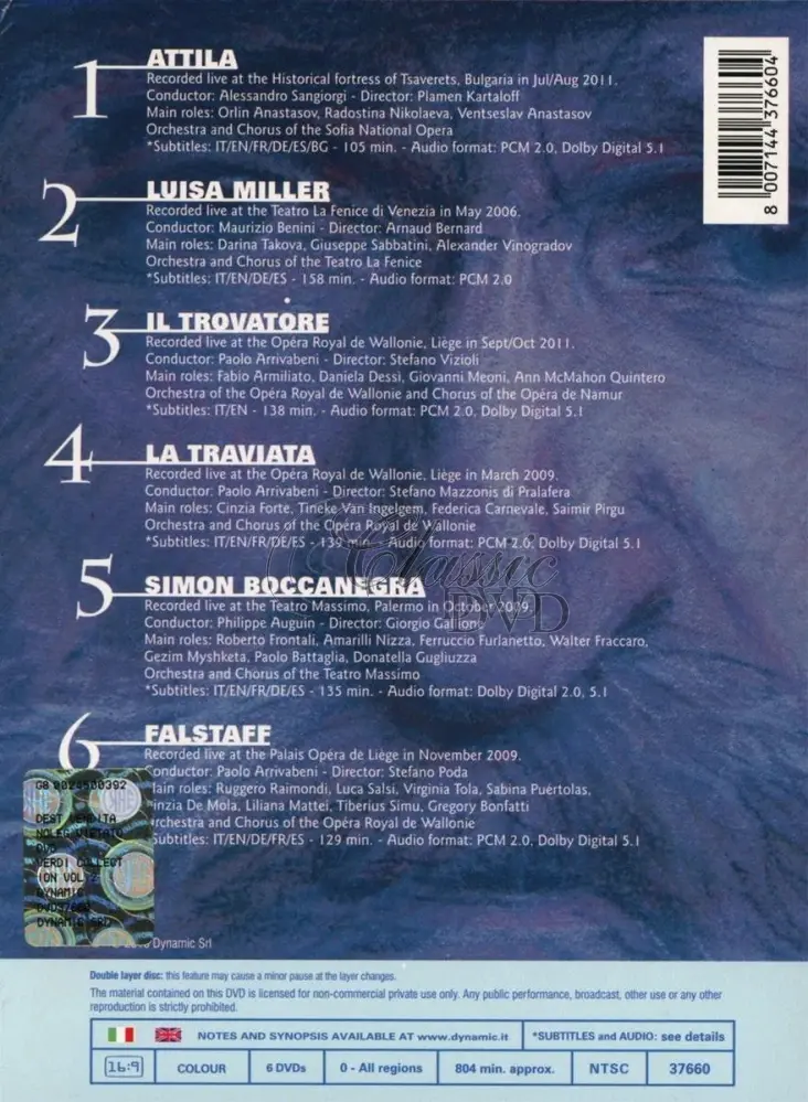 VERDI: Opera Collection - DÁRKOVÁ EDICE (6DVD)