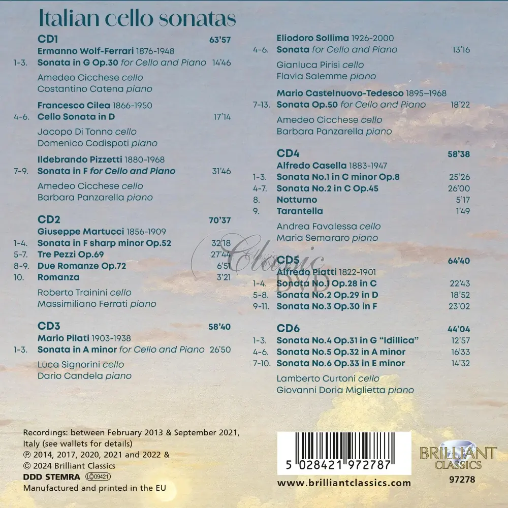 Italian Cello Sonatas (6CD)