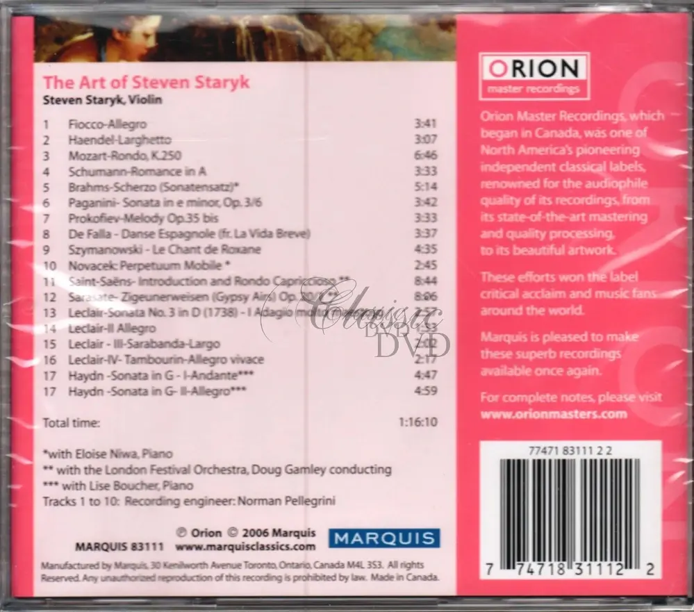 Handel / Mozart / Brahms / Paganini - Works for violin (CD)