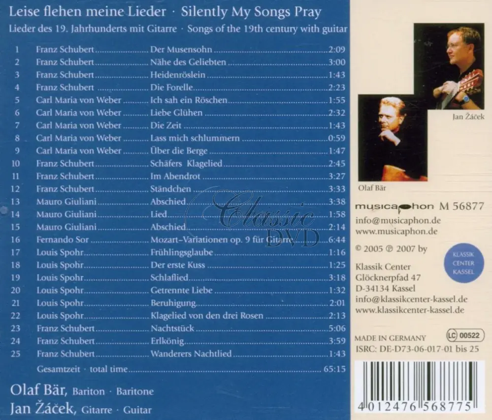 Silently My Songs Pray - Songs Of The 19th Century With Guitar (CD)