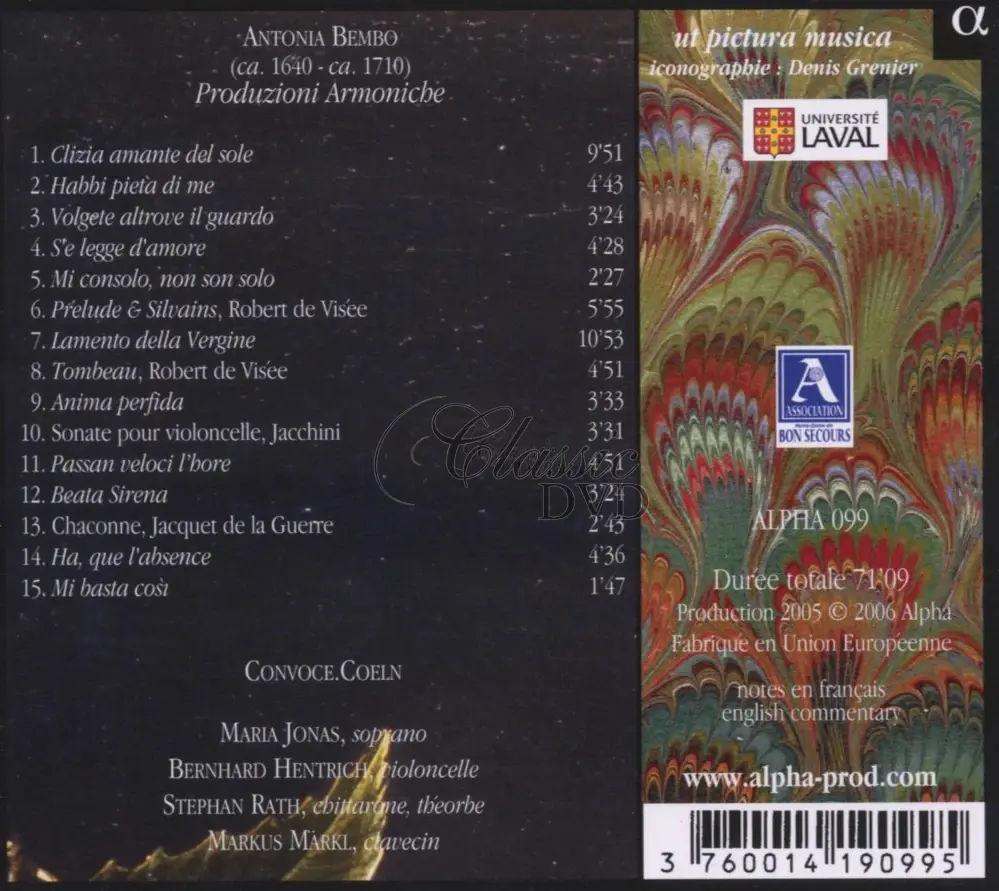Antonia Bembo: Produzioni Armoniche (CD)