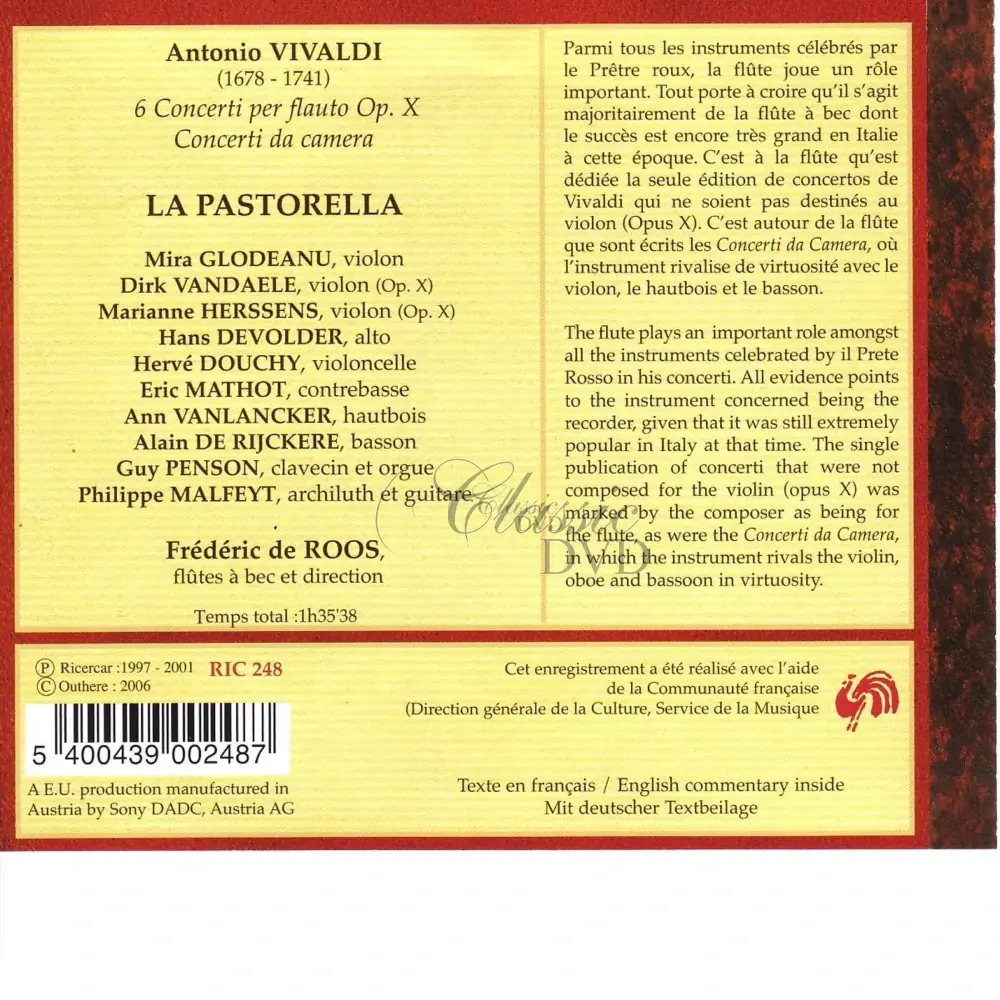 Antonio Vivaldi: Flötenkonzerte op.10 Nr.1-6 (2CD)