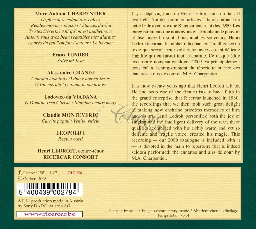 Marc-Antoine Charpentier: Kantaten & Arien (CD)