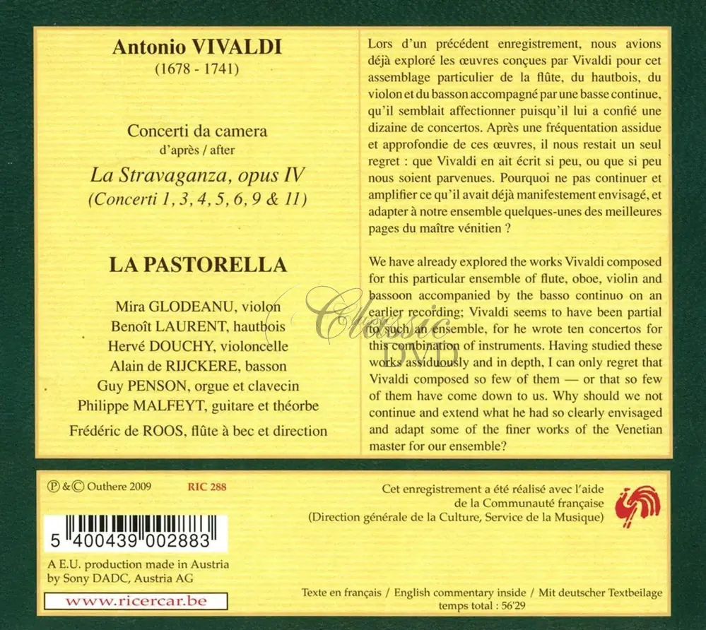 Vivaldi: Concerti da Camera La Stravaganza op.4 (CD)