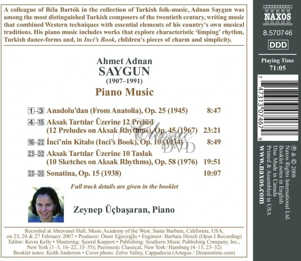SAYGUN: 12 Preludes on Aksak Rhythms / 10 Sketches on Aksak Rhythms / Piano Sonatina (CD)