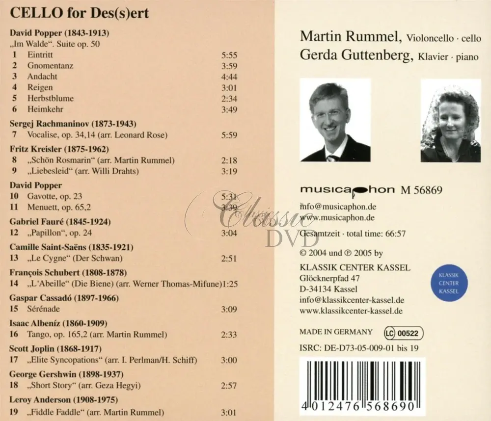 Martin Rummel - Cello for Des(s)ert (CD)