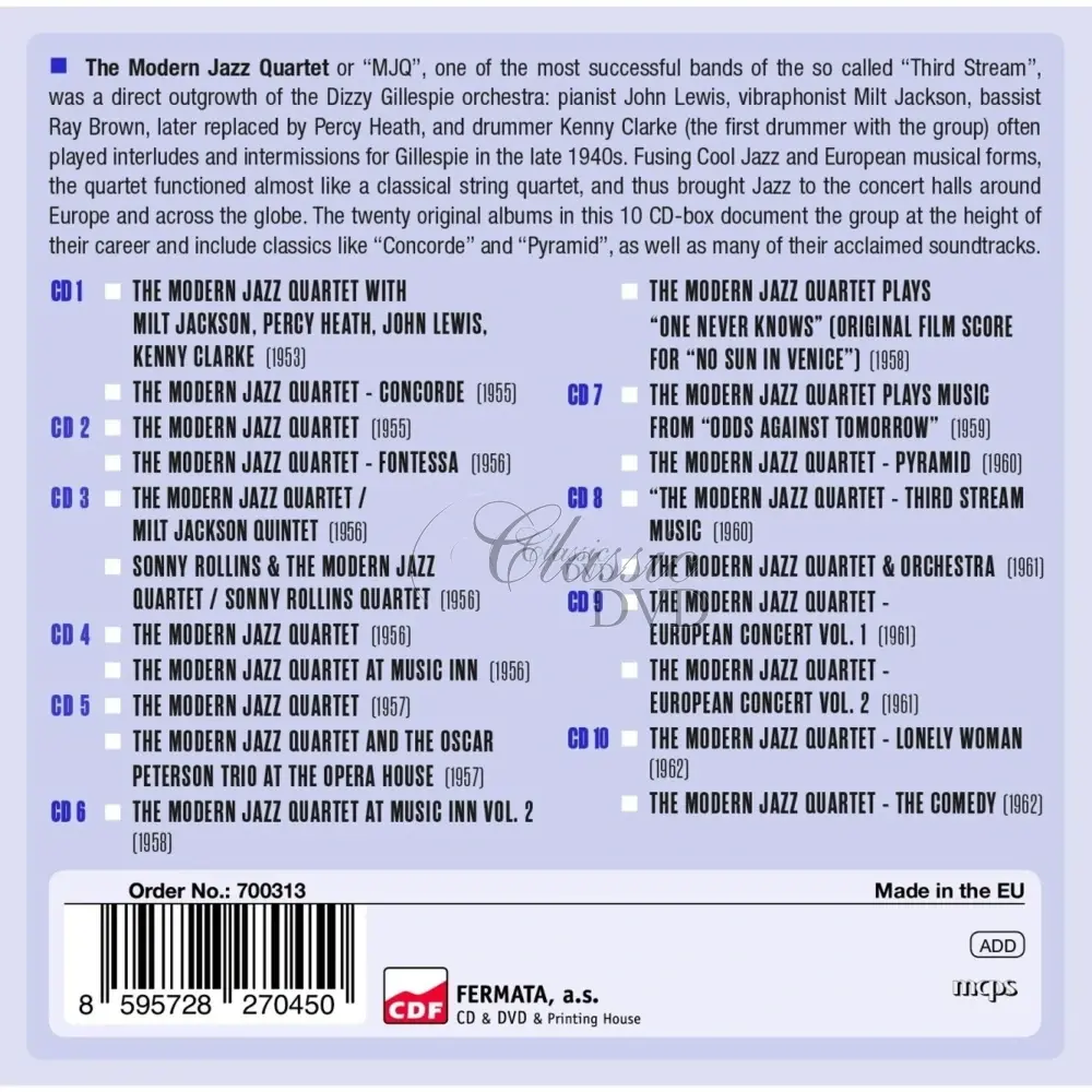 Modern Jazz Quartet - 20 Original Albums - Milestones of a Legend (10CD)