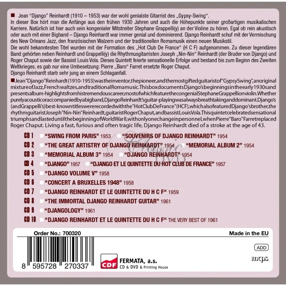 Django Reinhardt - Milestones of a Legend - 14 Original Albums (10CD)