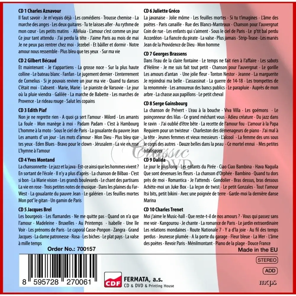 FRANCOUZSKÉ ŠANSONY Les Plus Belles Chansons (10CD)