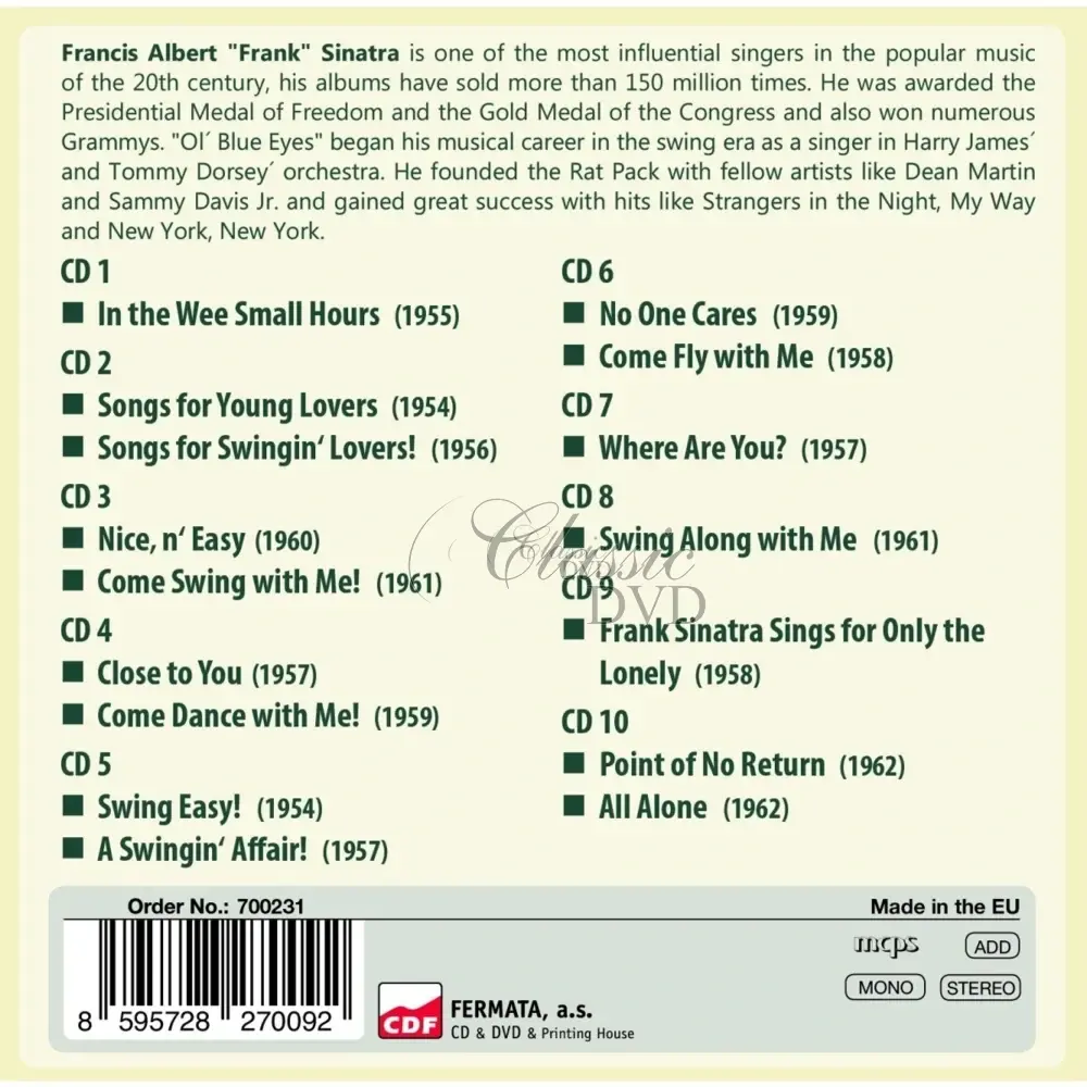 Frank Sinatra - Best Lp's 1954-62 / 16 Original Albums (10CD)