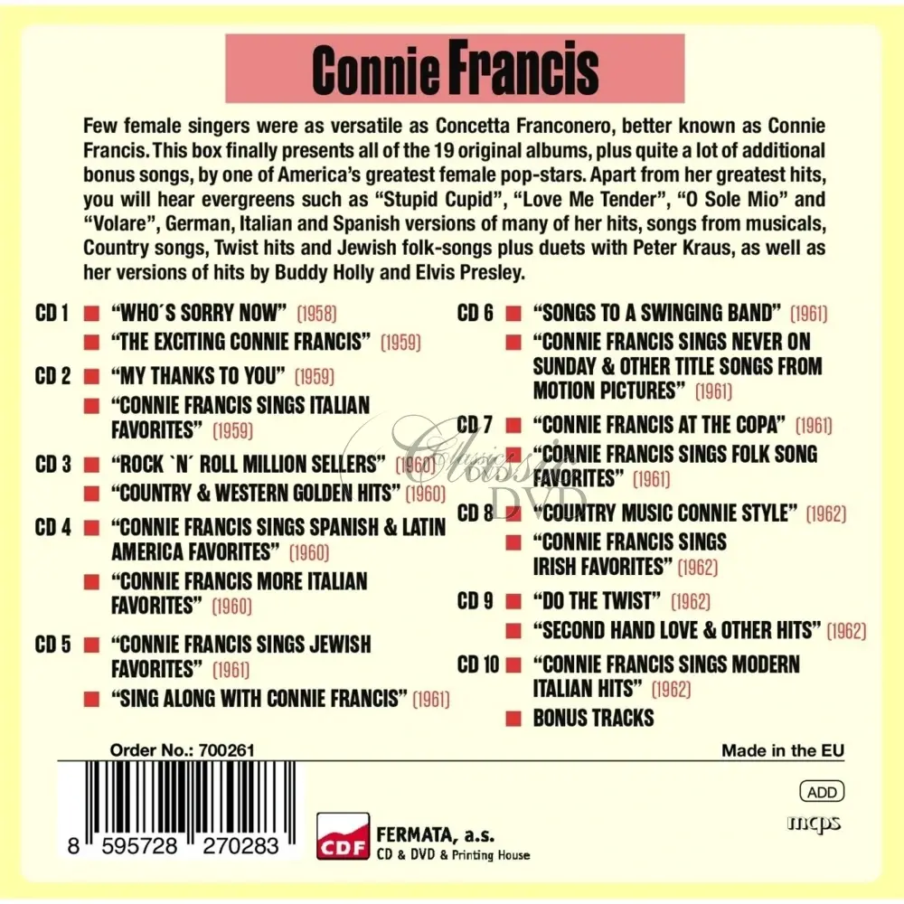 Connie Francis - 19 Original Albums & Bonus tracks (10CD)