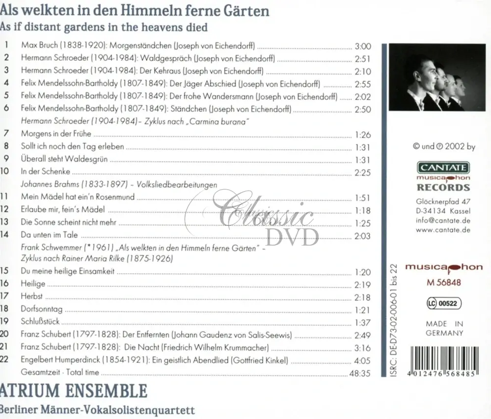 Atrium Ensemble - Als welkten in den Himmeln ferne Gärten (CD)