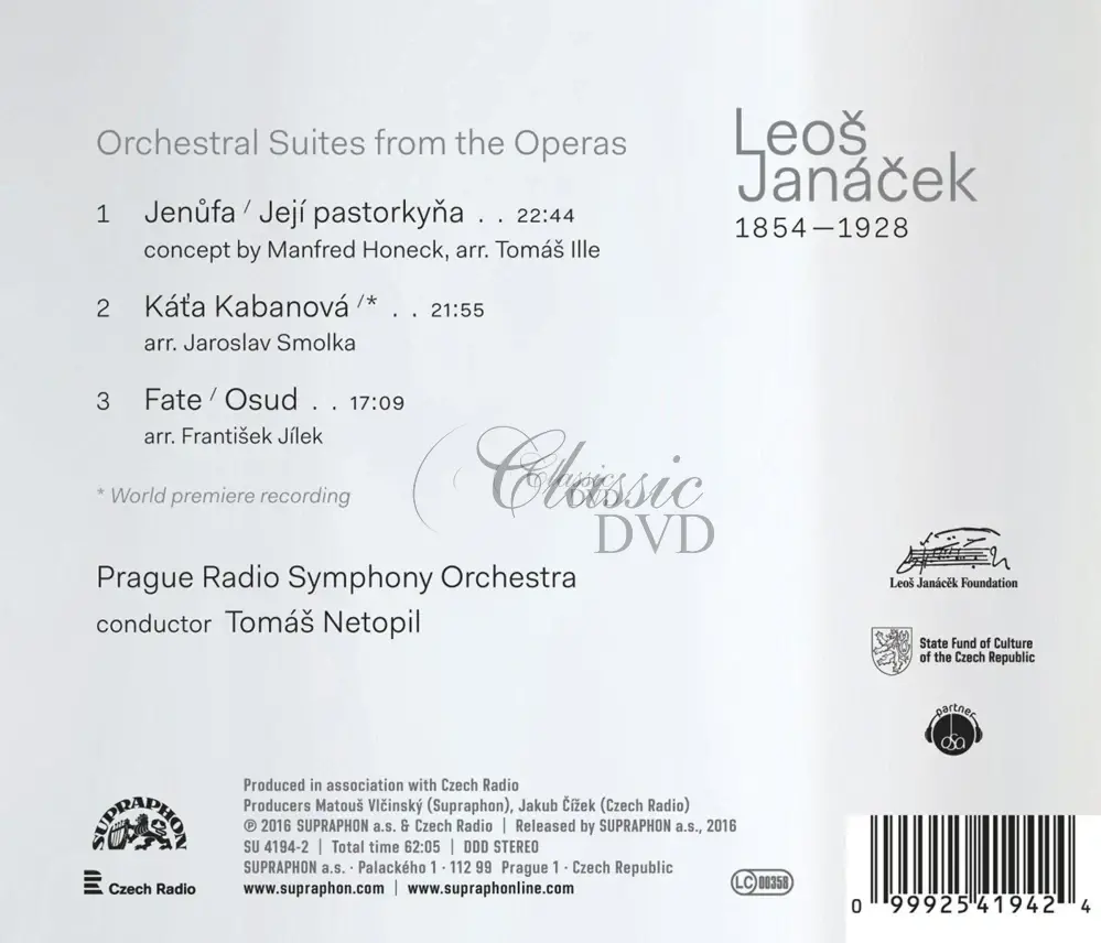 Leoš Janáček: Suity z oper / Orchestral Suites - Jenůfa / Káťa Kabanová / Fate (CD)