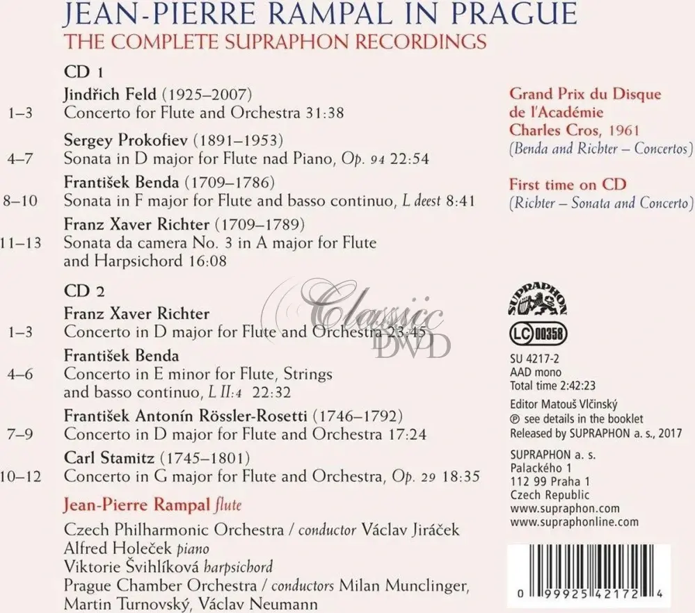 Jean-Pierre Rampal in Prague - The Complete Supraphon Recordings (2CD)