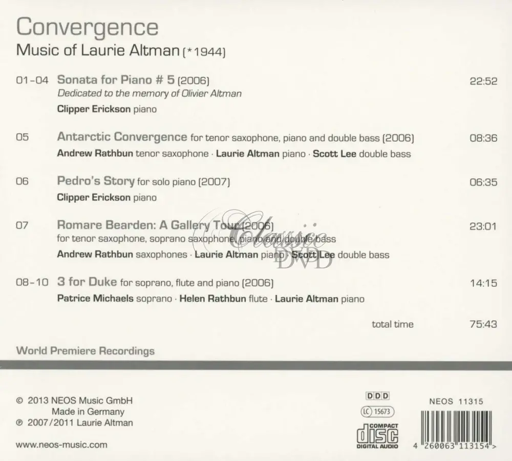 Laurie Altman - Convergence (CD)