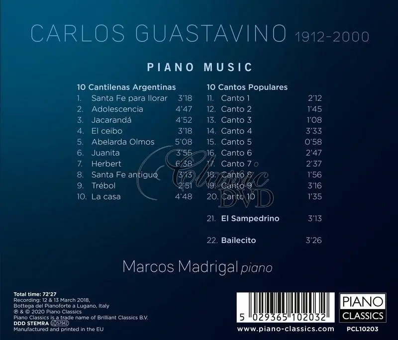 Carlos Guastavino - Piano Music (CD)