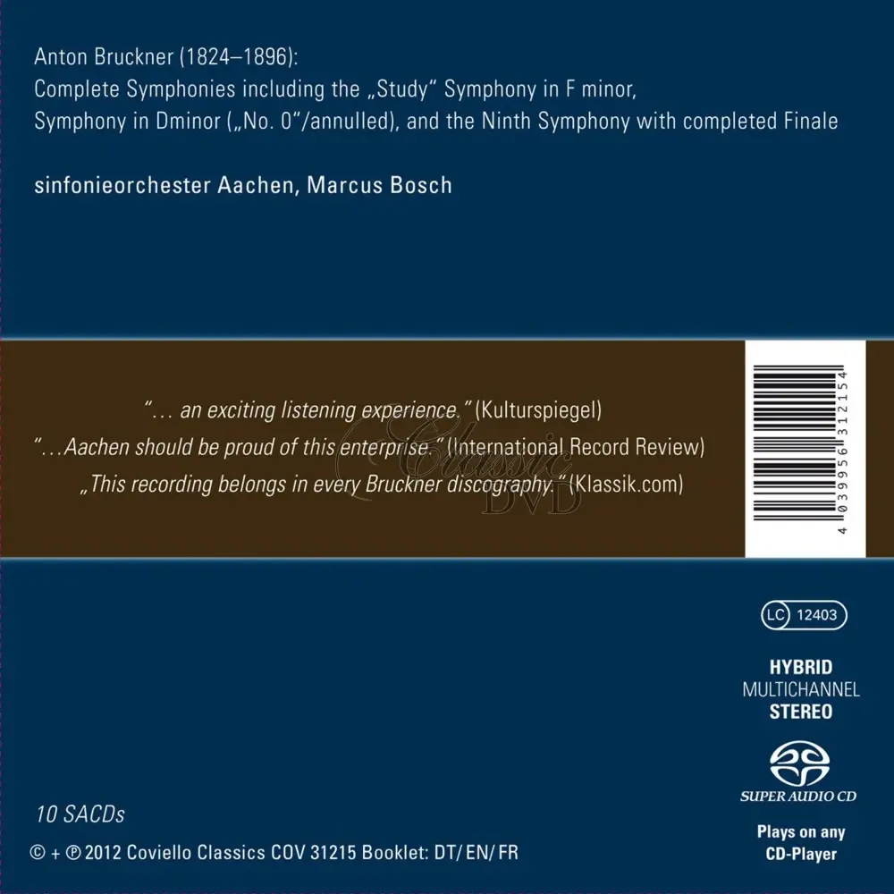 BRUCKNER The Complete Symphonies (10SACD)