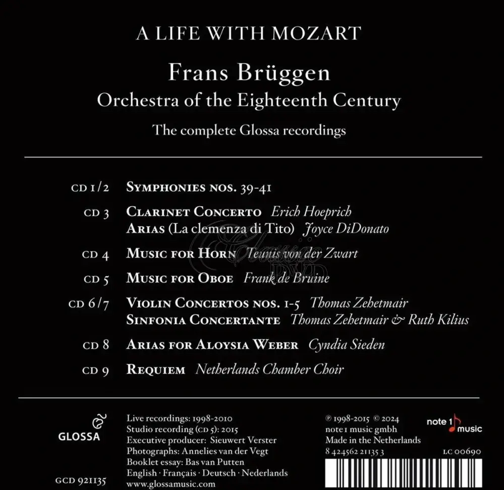 Mozart: Frans Brüggen, Orchestra Of The 18th Century - Life With Mozart (9CD)