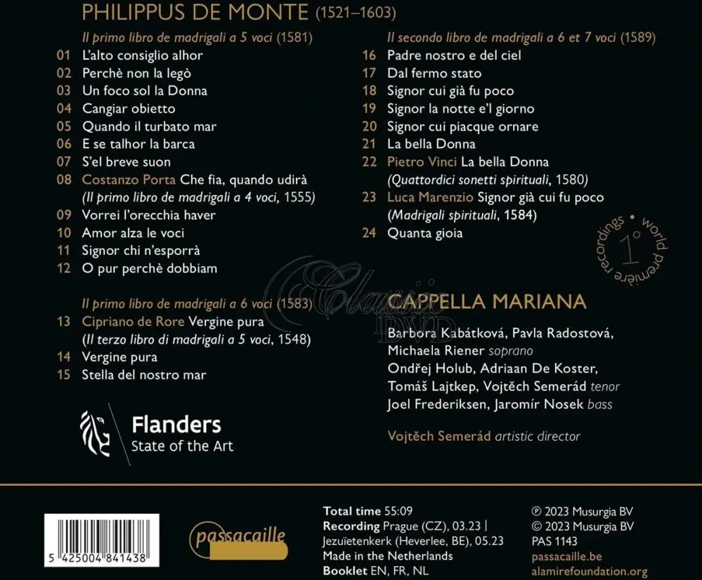 Philippus de Monte: Madrigali Spirituali (CD)