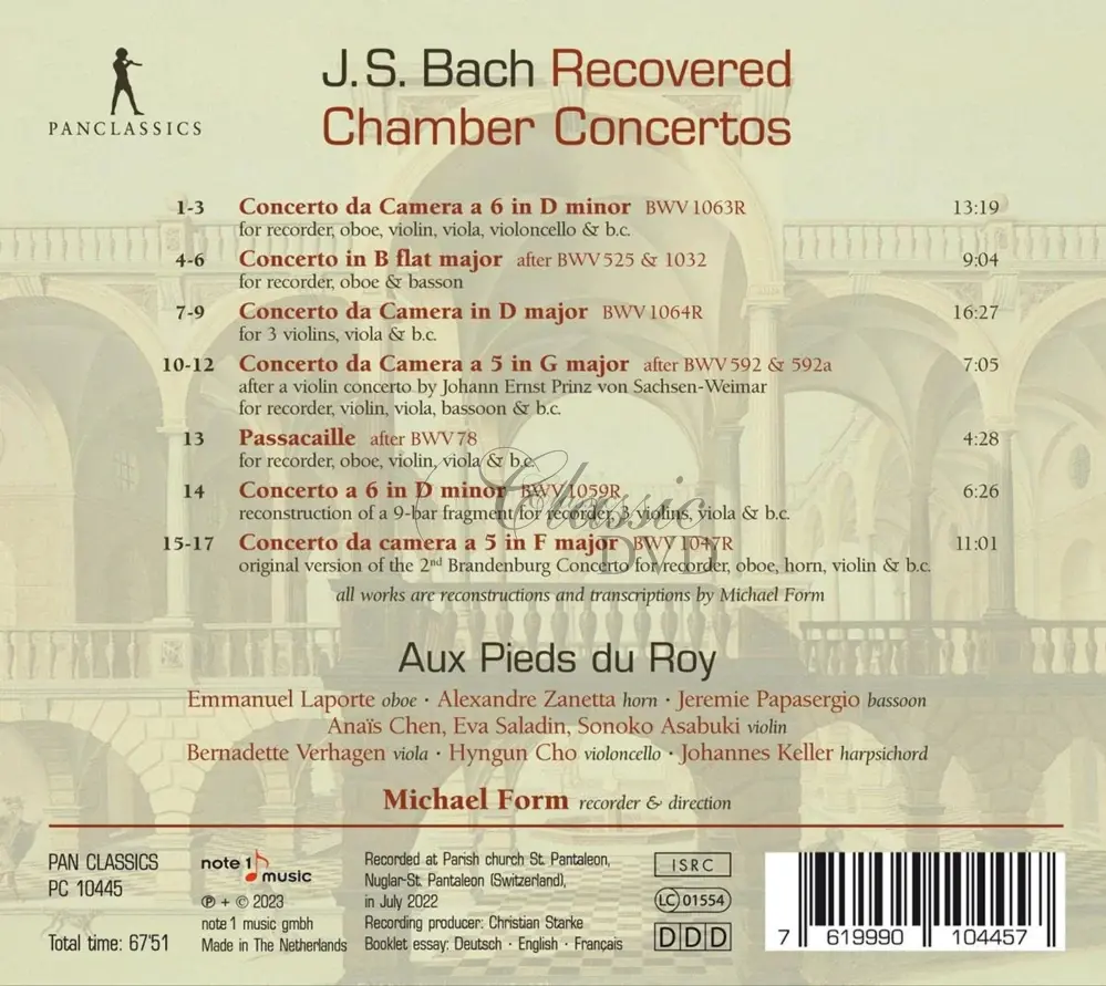 Bach - Recovered Chamber Concertos (CD)
