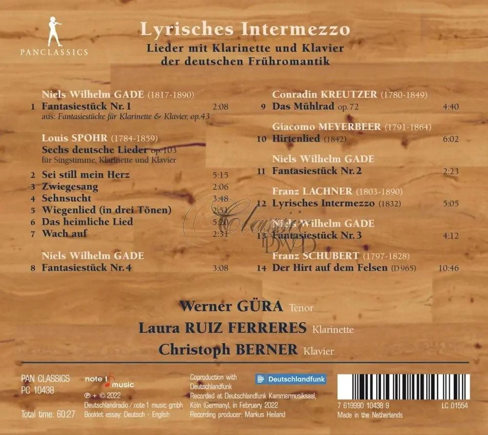 Lyrisches Intermezzo: Early Romantic Lieder with Clarinet and Piano (CD)