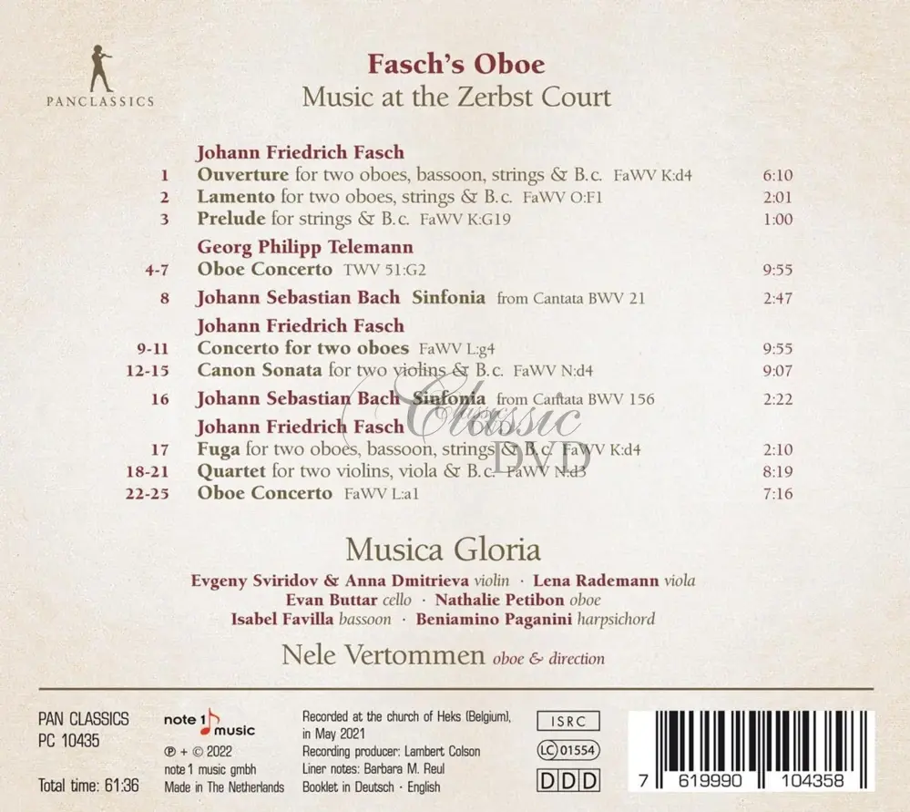 Johann Friedrich Fasch: Fasch's Oboe - Music at the Zerbst Court (CD)