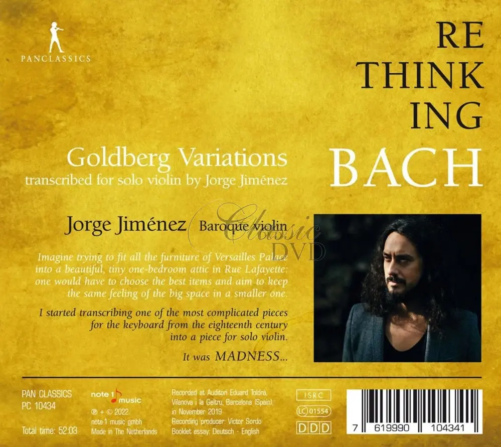 Bach - Rethinking Bach: The Cello Suites - arranged for violin (CD)