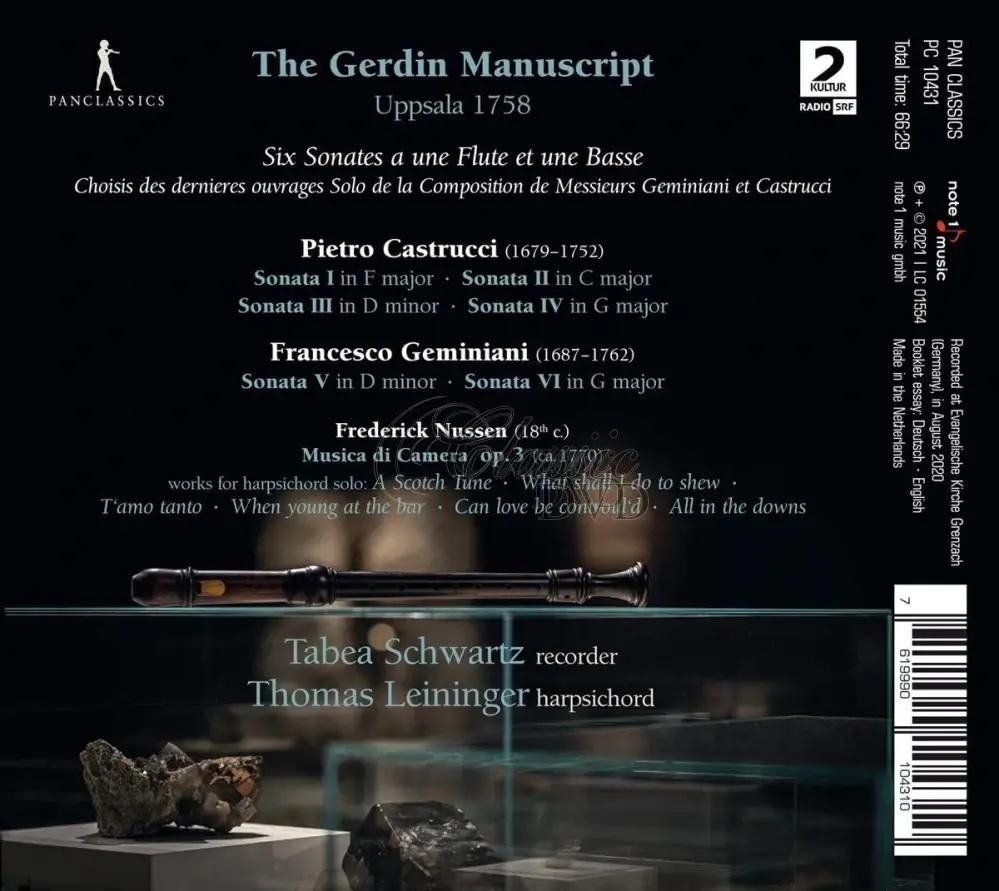 The Gerdin Manuscript, Uppsala 1758 - Tabea Schwartz (CD)