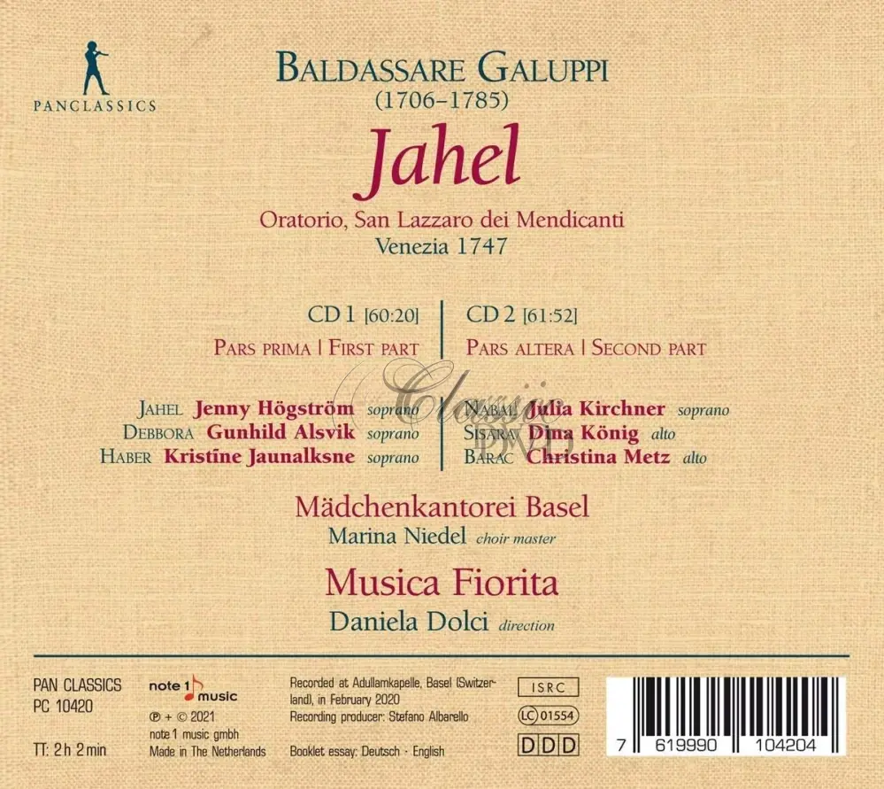 Baldassare Galuppi: Jahel - Oratorio, San Lazzaro dei Mendicanti (2CD)