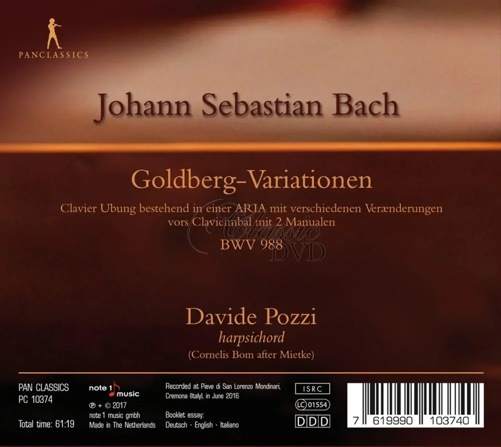 Bach - Goldberg Variations, BWV988 (CD)
