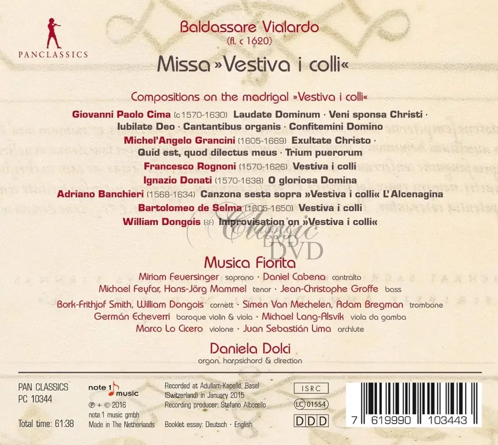 Baldassare Vialardo - Missa Vestiva i colli (CD)